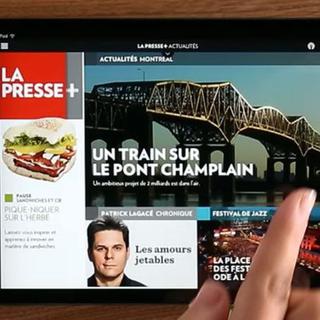 Capture d'écran du site de présentation de La Presse+.