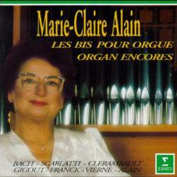 Pochette CD de Marie-Claire Alain "Les Bis pour orgue". [the Erato]