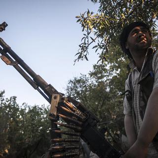 Un rebelle syrien, prend position dans la province d'Idlib. [AP Photo]