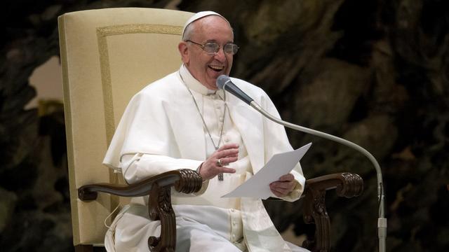 Le pape François lors de sa première conférence de presse. [Michael Sohn]