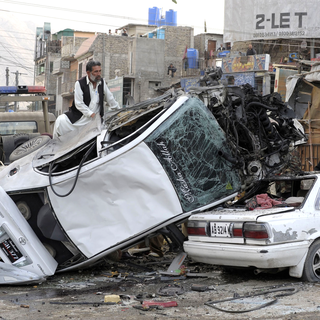 Un attentat a fait 11 morts et des dizaines de blessés le 10.01.2013 à Quetta. [Banaras Khan]