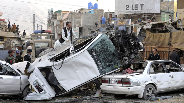 Un attentat a fait 11 morts et des dizaines de blessés le 10.01.2013 à Quetta. [Banaras Khan]