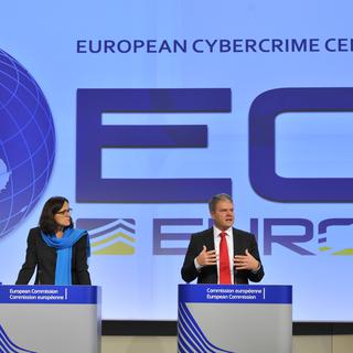 Conférence de presse, le 9 janvier 2013 à Bruxelles, pour présenter le "European Cybercrime Centre".