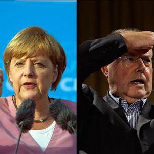 La conservatrice Angela Merkel et le social-démocrate Peer Steinbrück.