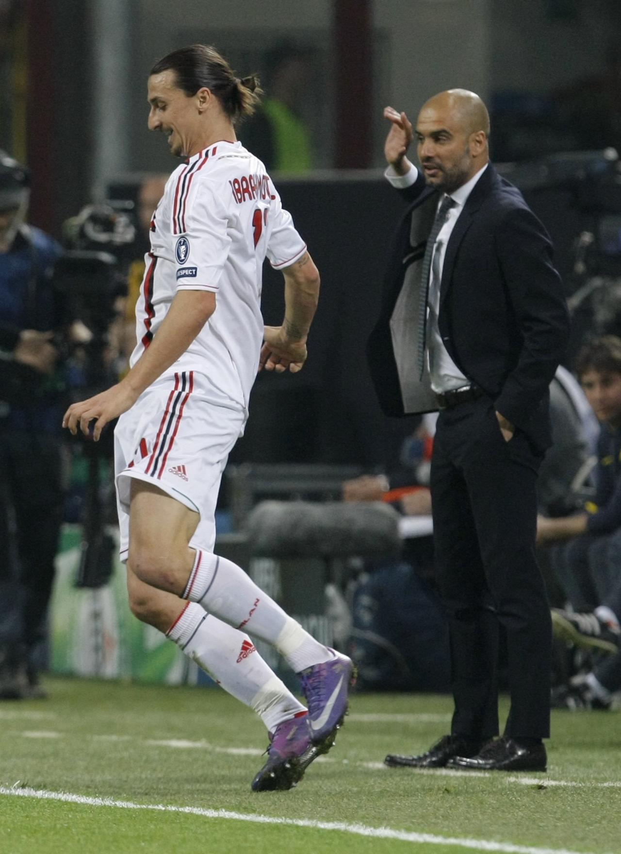 "Ibra" était déjà revenu au Camp Nou en 2012, avec l'AC Milan. Mais là, son ex-coach Pep Guardiola était encore en place. [REUTERS - Alessandro Garofalo]