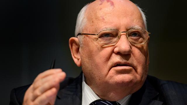 L'ex-dirigeant soviétique Mikhail Gorbatchev, le 2 septembre 2013 à Genève. [FABRICE COFFRINI]