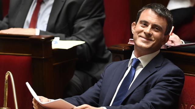 Manuel Valls avant son discours ce mardi à l'Assemblée nationale. [Eric Fefferberg]