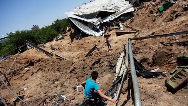 L'armée israélienne affirme avoir visé des dépôts d'armes stratégiques du Hamas dans la bande de Gaza. [EPA/MOHAMMED SABER]