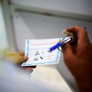 Le scrutin égyptien doit départager entre le favori al-Sissi, ex-chef de l'armée, et son rival Hamdeen Sabbahi. [AP Photo - Mostafa Elshemy]