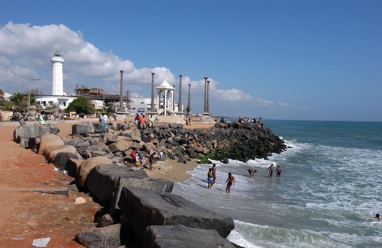 Le front de mer de Pondichéry, en Inde. [AFP - RIEGER Bertrand / hemis.fr]