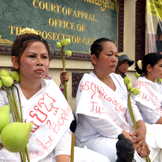 Les manifestations contre la saisie de terres sont fréquentes au Cambodge. [Tang Chhin Sothy]