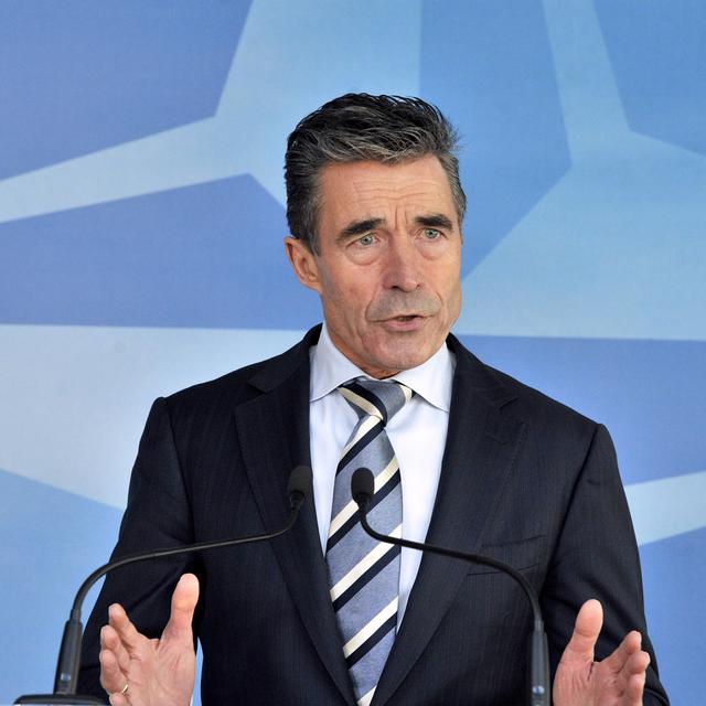 Le secrétaire général de l'Otan, Anders Fogh Rasmussen. [AFP - GEORGES GOBET]