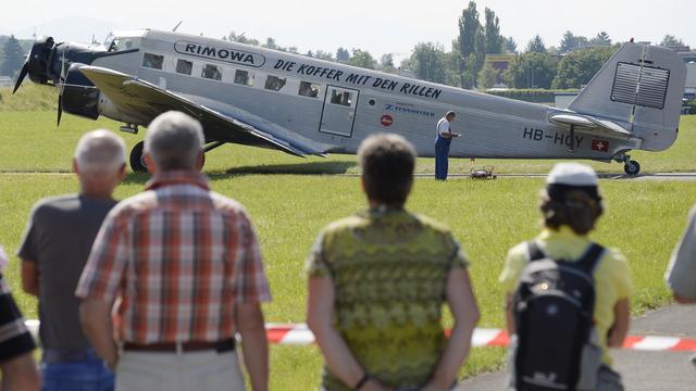 Un JU-52 exposé à l'aéroport de Dübendorf (ZH).