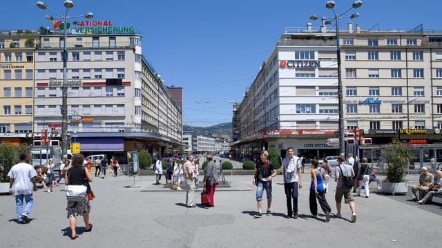 Le centre-ville de Bienne. [Martin Ruetschi]