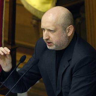 Le nouveau président du Parlement, Olexandre Tourtchinov, élu le 22 février. [EPA/Yuri Maximov]