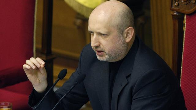 Le nouveau président du Parlement, Olexandre Tourtchinov, élu le 22 février. [EPA/Yuri Maximov]