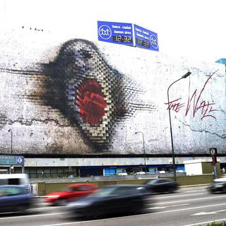 Une affiche de "The Wall" de Pink Floyd à Buenos Aires. [Government of Buenos Aires/EPA/Keystone]