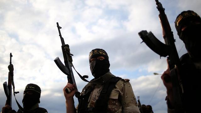 Des militants djihadistes photographiés en mars 2014. [EPA/Keystone - Mohammed Saber]
