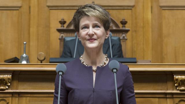 La future présidente de la Confédération Simonetta Sommaruga veut oeuvrer pour une Suisse "ouverte". [Peter Klaunzer]