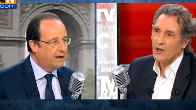 Alors que sa cote de popularité était à 18% début mai, François Hollande a accepté d'évoquer le début de son quinquennat au micro de Jean-Jacques Bourdin sur BFMTV.