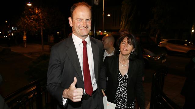 Le candidat du parti anti-immigration et europhobe Ukip Douglas Carswell après sa victoire à Clacton en Angleterre. [Stefan Wermuth]