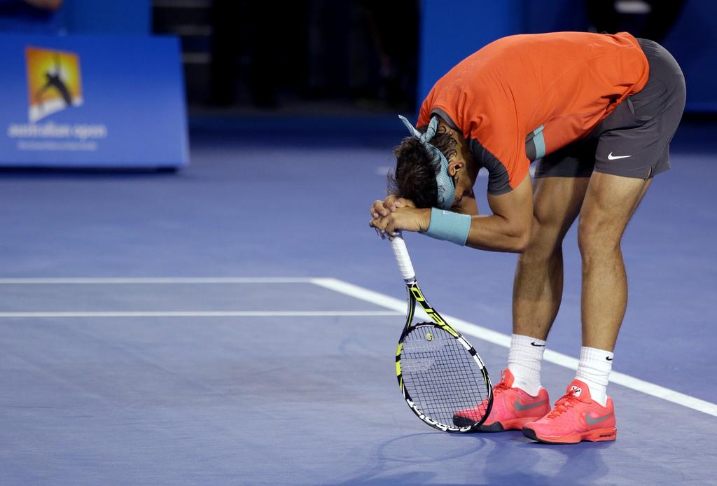 Nadal a été diminué par une blessure au dos dès le deuxième set. [KEYSTONE - Aaron Favila]