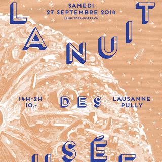 L'affiche de la Nuit des musées 2014 à Lausanne et Pully. [lanuitdesmusees.ch]