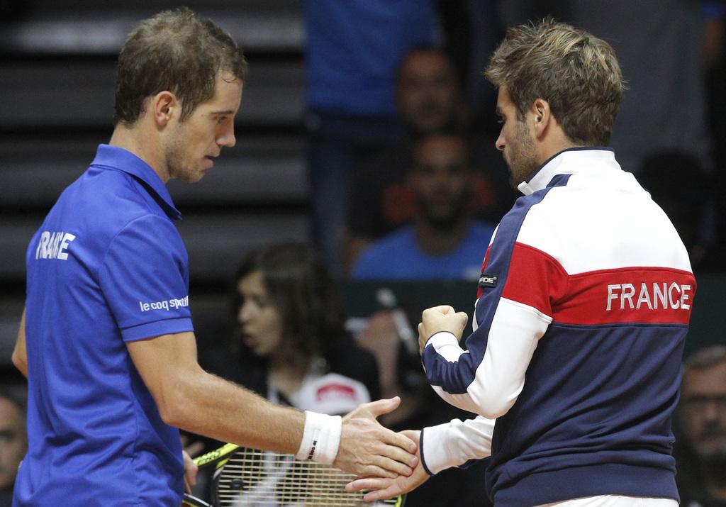 Gasquet et son capitaine sont restés impuissants. [KEYSTONE - Christohpe Ena]