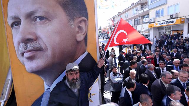 Meeting des partisans du Premier ministre Erdogan à Beysehir. [Adem Altan]