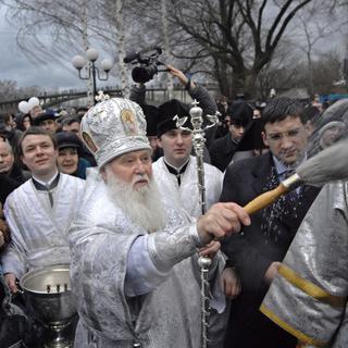 Le patriarche Filarète, leader de l'Eglise orthodoxe en Ukraine. [AP/Keystone - Sergei Chuzavkov]