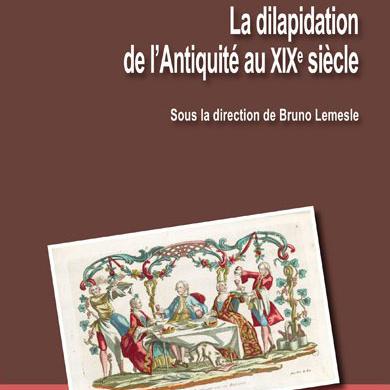 Couverture du livre "La dilapidation de l'Antiquité au XIXe siècle". [Éditions universitaires de Dijon]
