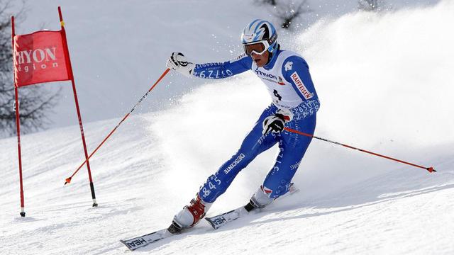 Bastien Dayer lors d'un Slalom Géant de Télémark en 2008. [Jean-Christophe Bott]