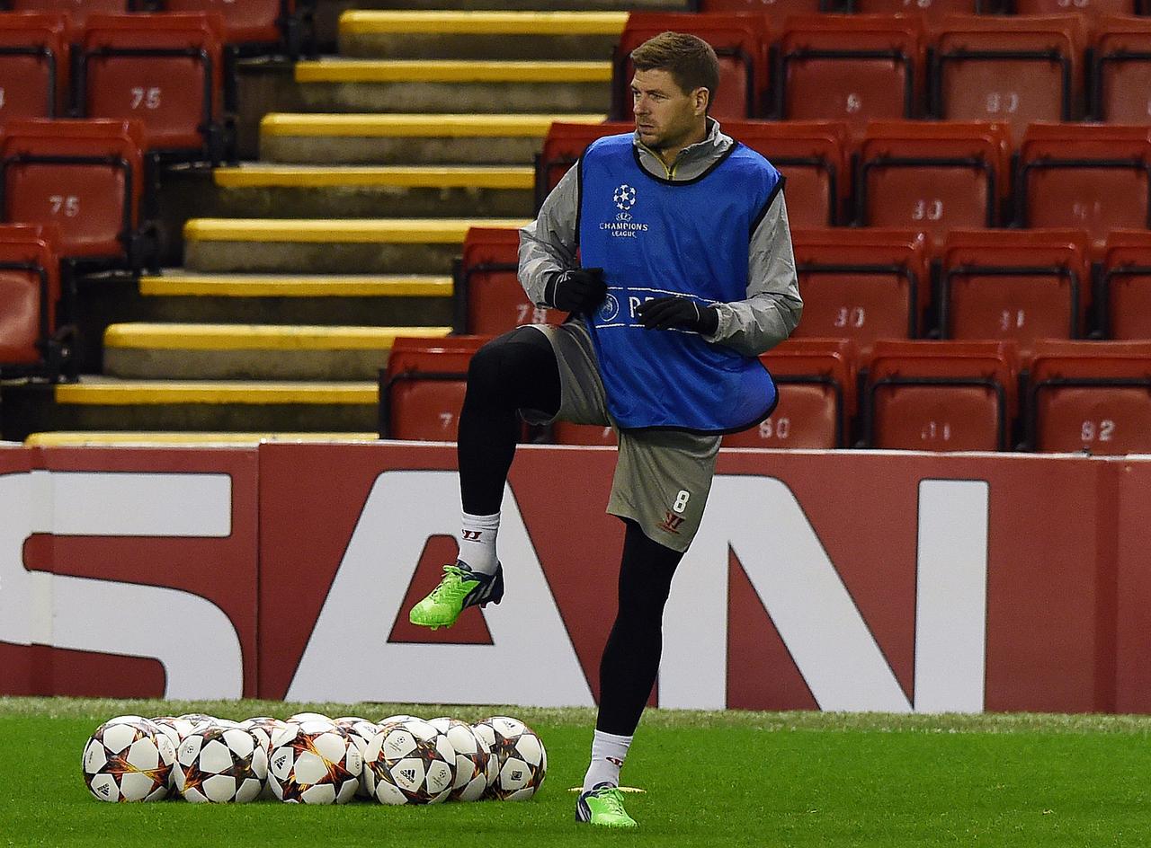 Il y a pile 10 ans, Steven Gerrard avait qualifié Liverpool contre l'Olympiakos... [AFP - Paul Ellis]