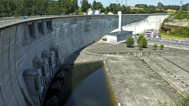 Vue du barrage de Schiffenen (FR) , exploité par Groupe E [SANDRO CAMPARDO]