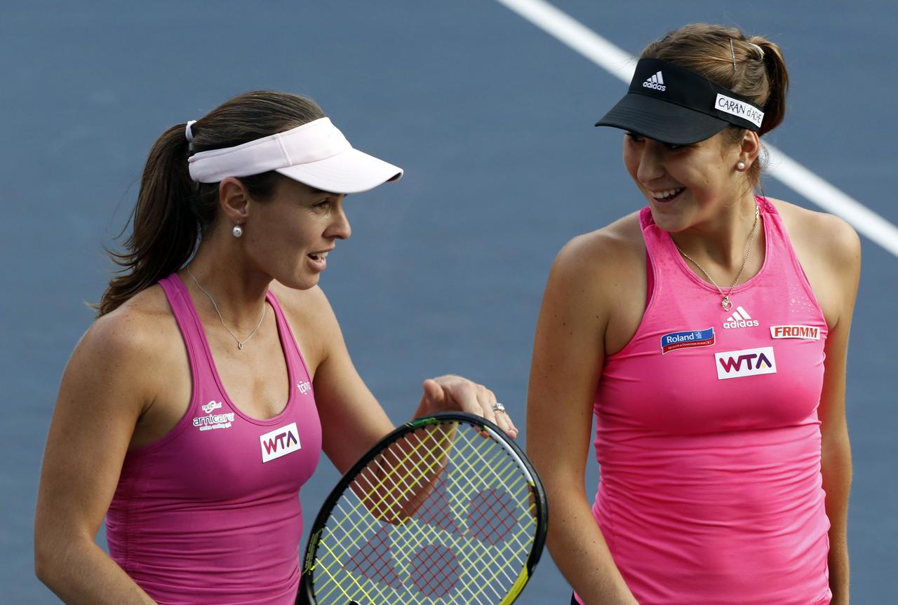 Hingis et Bencic font la paire à Tokyo. [REUTERS - Yuya Shino]