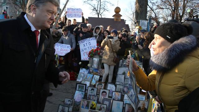 Le président Petro Porochenko a été hué vendredi 21 novembre à Kiev. [RIA Novosti]