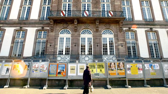 Affiches des candidats aux municipales à Strasbourg. [Olivier Morin]