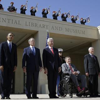 Les anciens présidents américains réunis à l'occasion de l'inauguration de la bibliothèque George W.Bush. [AP Photo/David J. Phillip, File]