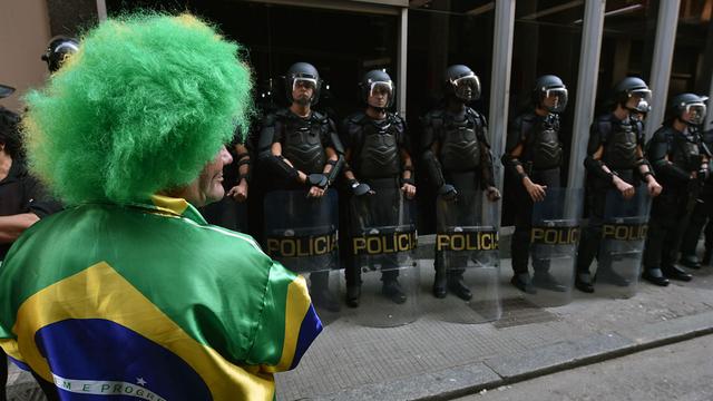 Les forces de sécurité brésiliennes se préparent à l'ouverture du Mondial. [Nelson Almeida]