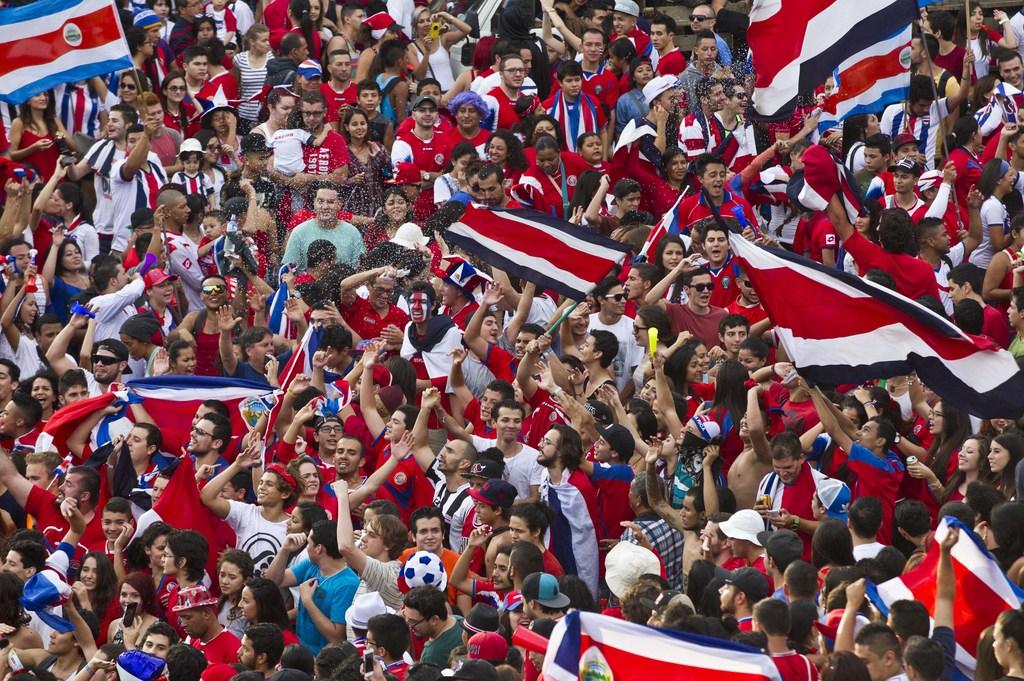 La qualification du Costa Rica pour les quarts de finale a donné lieu à quelques débordements. [KEYSTONE - Esteban Felix]