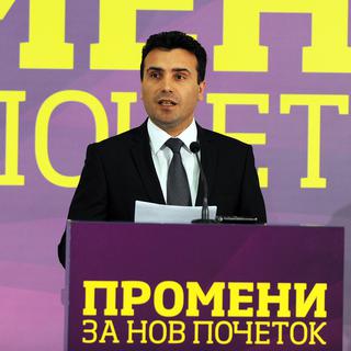 Le chef de l'opposition socio-démocrate Zoran Zaev dénonce une fraude électorale. [Robert Atanasovski]