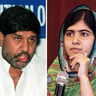 L'Indien Kailash Satyarthi et la jeune Pakistanaise Malala Yousafzay ont été récompensé pour leur lutte pour les droits de l'enfant. [Ravenndran/Emmanuel Wole]