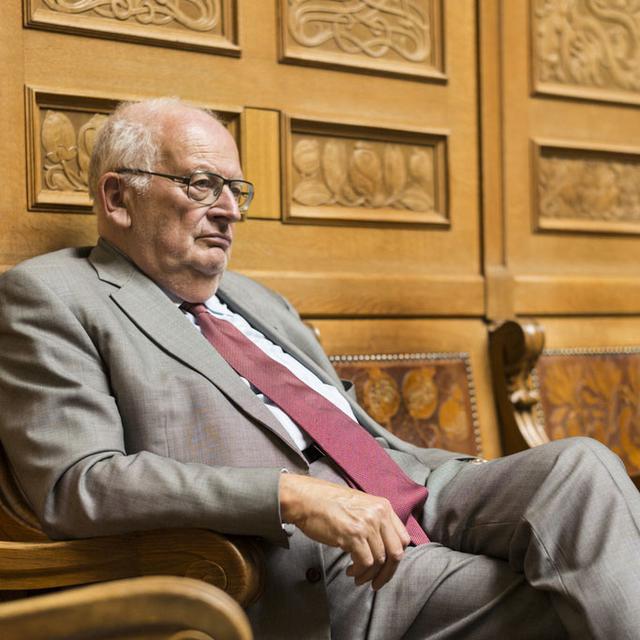 Jacques Neirynck le 22 septembre 2014 à Berne, lors d'une séance du Parlement. [Alessandro della Valle]