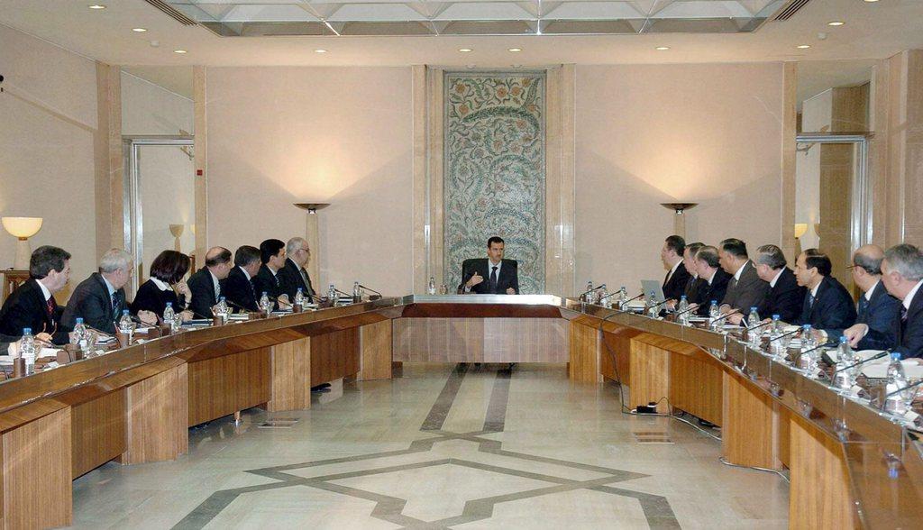 Bachar al-Assad cabinet Damas palais présidentiel Syrie [KEYSTONE - SANA]