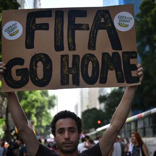 La Coupe du monde 2014 engendre de nombreuses manifestations de la part des Brésiliens. [YASUYOSHI CHIBA]