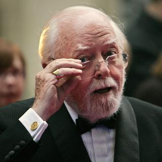 L'acteur et réalisateur britannique, Richard Attenborough, le 9 avril 2008 au Galaxy British Book Awards à Londres. [LEFTERIS PITARAKIS]