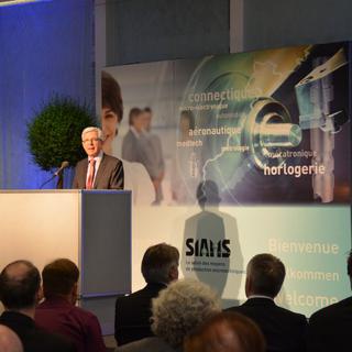 Discours d'ouverture de Francis Koller, président du SIAMS, le 6 mai 2014 à Moutier. [Gaël Klein]