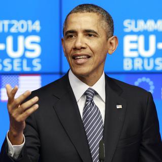 Pour Barack Obama, le monde est "plus sûr et plus juste quand l'Europe et les Etats-Unis sont solidaires". [Yves Logghe]
