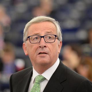 Jean-Claude Juncker (droite), candidat à la présidence de la Commission européenne. [EPA/Patrick Seeger]