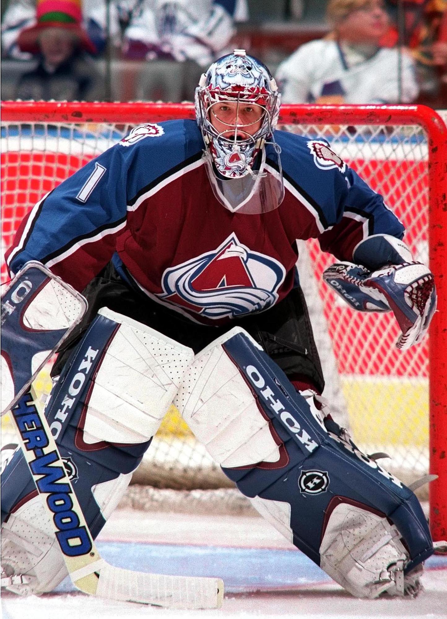 Aebischer a été le premier Suisse à s'imposer en NHL (ici sous le maillot de Colorado en 2001). [EQ Images]